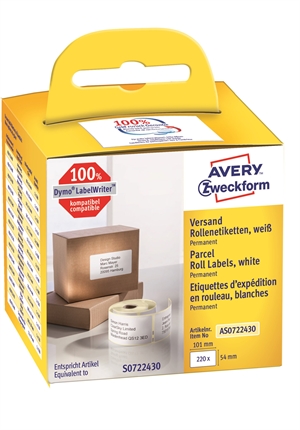 Avery shipping label on roll 101 x 54 mm, 220 pcs.